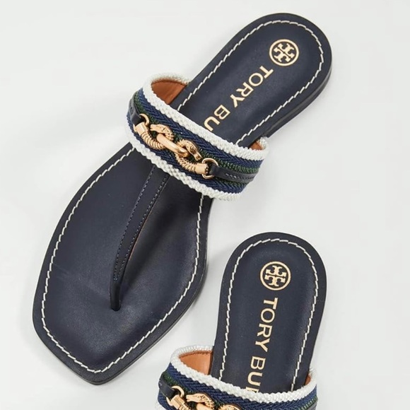TORY BURCH JESSA
EQUESTRIAN THONG SANDAL
LEATHER NAVY/BANYAN/GREEN
MULTI - Picture 4 of 11